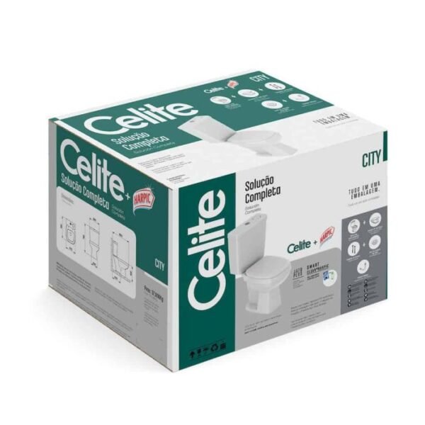 BACIA C/CAIXA ACOPLADA C/ HARPIC CITY BR CELITTE - KIT - Imagem 5