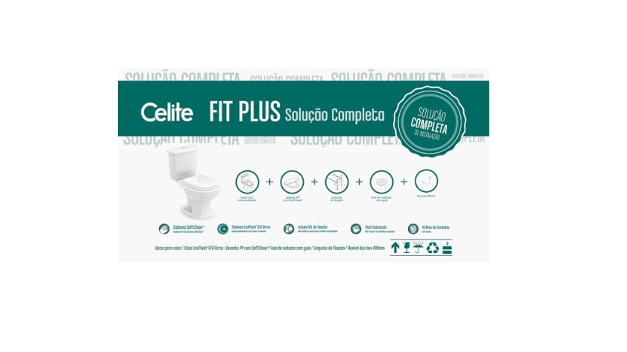 BACIA C/CAIXA ACOPLADA FIT PLUS BR CELITE - KIT - Imagem 3