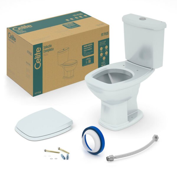 BACIA C/CAIXA ACOPLADA FIT PLUS BR CELITE - KIT