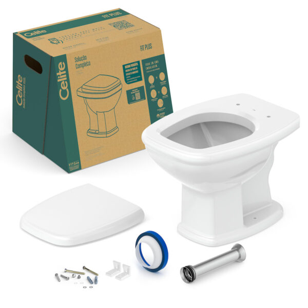 BACIA CONV. BRANCO - FIT PLUS CELITE - KIT