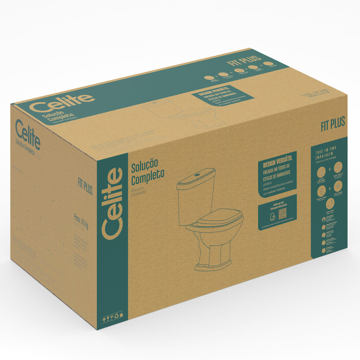BACIA C/CAIXA ACOPLADA FIT PLUS BR CELITE - KIT - Imagem 2