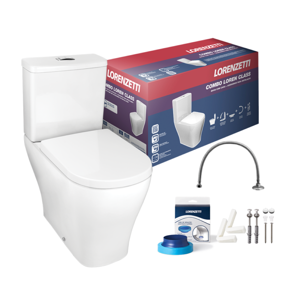 BACIA C/CAIXA ACOPLADA CLASS BR LORENZETTI - KIT