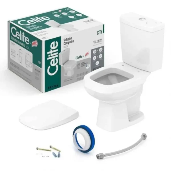 BACIA C/CAIXA ACOPLADA C/ HARPIC CITY BR CELITTE - KIT
