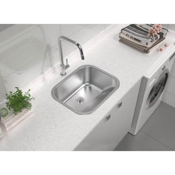 Tanque de Encaixe Hera 34 L em Aço Inox Acetinado 50x40 cm Tramontina - Imagem 2